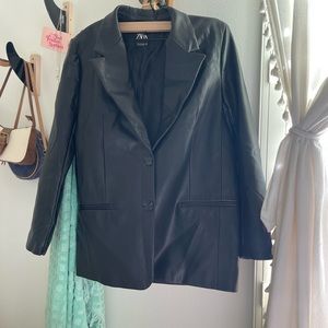 Zara Leather Blazer